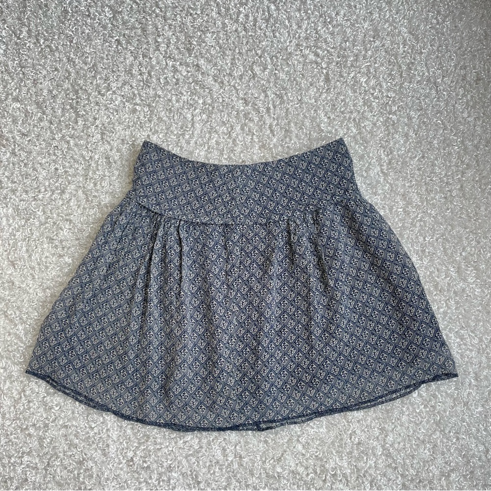 Madewell blue micro print printed silk mini skirt sz 4 | soft girl romantic - Picture 2 of 11
